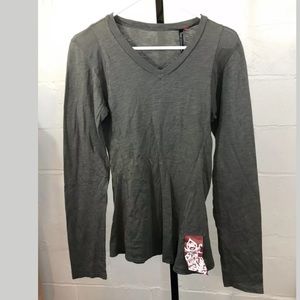 House Of Mental V-Neck Tee Size M Olive Green